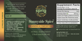 Herbal supplement label for 'Sunnyside Spice' by Sprig with supplement facts and branding details.